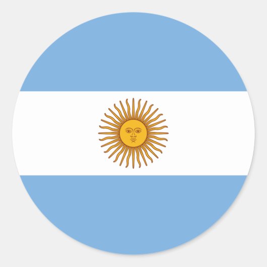 Vlag van Argentinië Ronde Sticker (Voorkant)