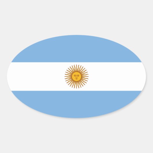 Vlag van Argentinië Sticker (Ovaal) (Voorkant)