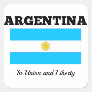 Vlag van Argentinië, voorzien van de vermelding mo Vierkante Sticker