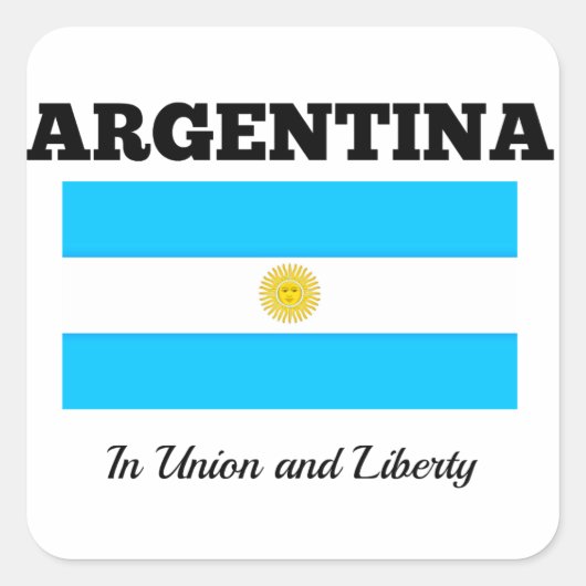 Vlag van Argentinië, voorzien van de vermelding mo Vierkante Sticker (Voorkant)