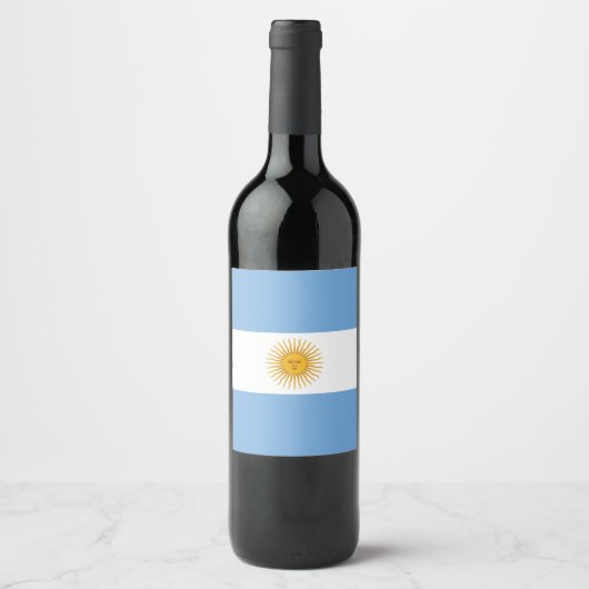 vlag van Argentinië Wijn Etiket (Voorkant)