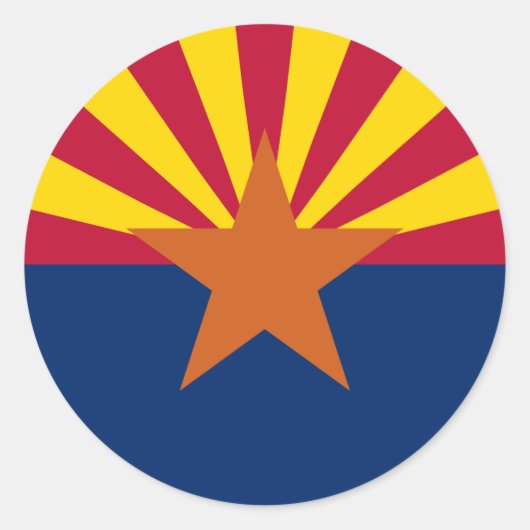 Vlag van Arizona Ronde Sticker (Voorkant)