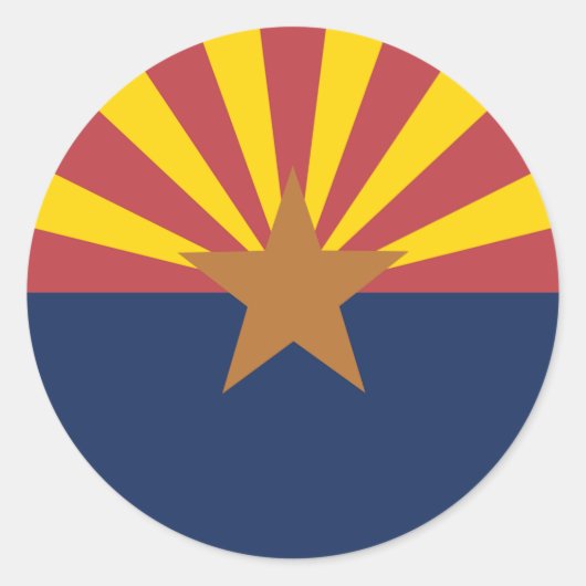 Vlag van Arizona Ronde Sticker (Voorkant)