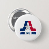Vlag van Arlington, Texas Button (Voorkant /achterkant)
