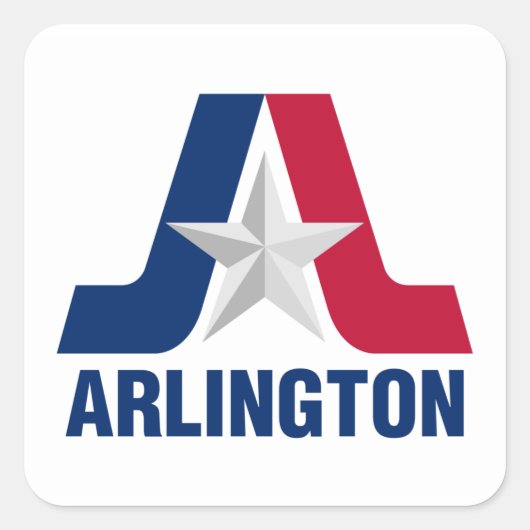 Vlag van Arlington, Texas Square Sticker (Voorkant)