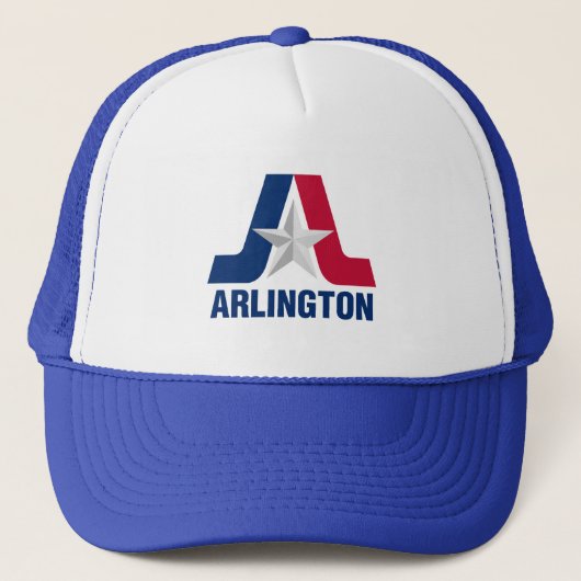 Vlag van Arlington, Texas Trucker Hat Pet (Voorkant)