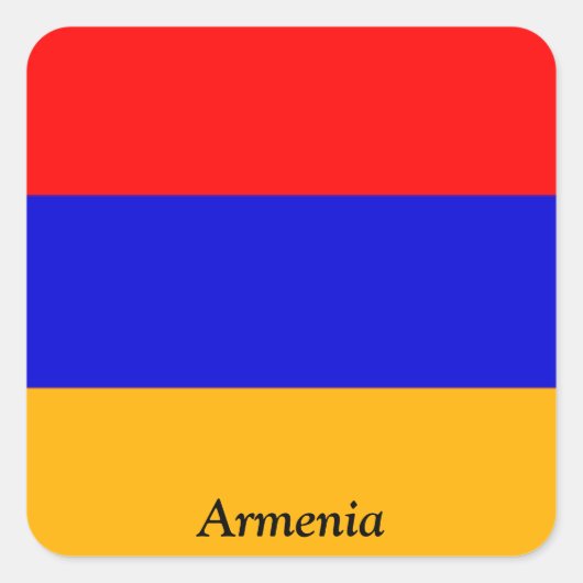 Vlag van Armenië Vierkante Sticker (Voorkant)