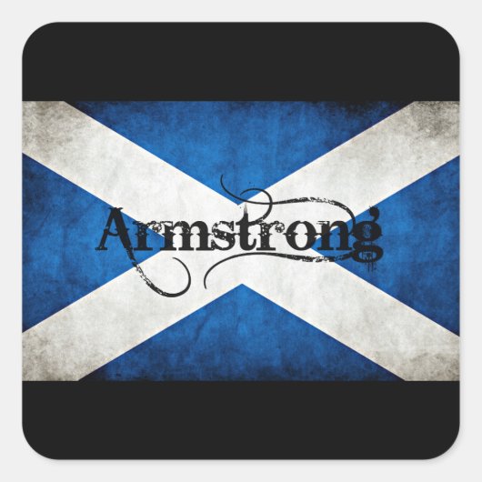vlag van armstrong grunge vierkante sticker (Voorkant)
