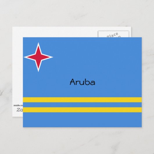 Vlag van Aruba Custom Design Briefkaart (Voorkant / Achterkant)