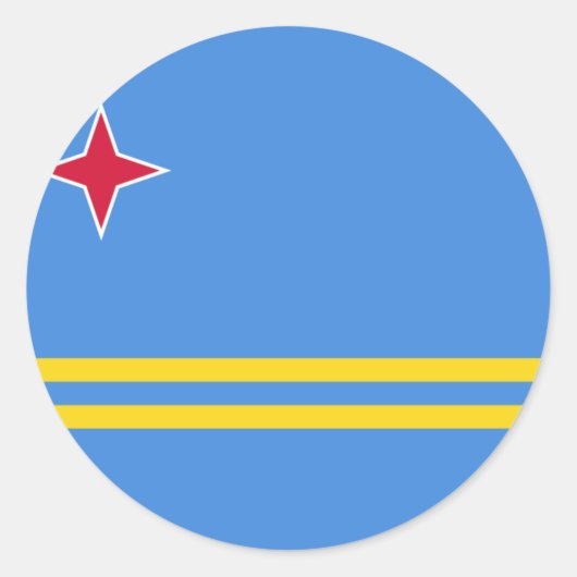 Vlag van Aruba Ronde Sticker (Voorkant)