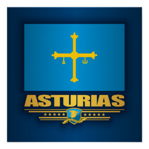 Vlag van Asturië Perfect Poster
