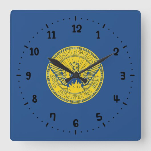 Vlag van Atlanta, Georgia Square Wall Clock Vierkante Klok (Voorkant)