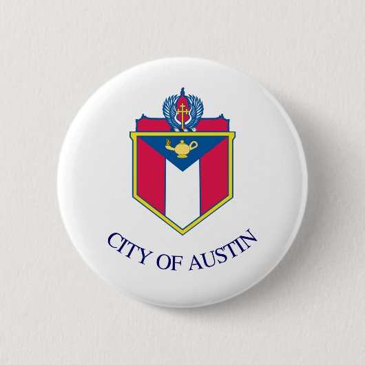 Vlag van Austin, Texas Ronde Button 5,7 Cm (Voorkant)