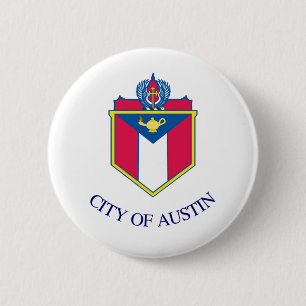 Vlag van Austin, Texas Ronde Button 5,7 Cm