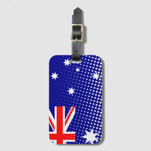 vlag van Australië met halftooneffect Bagagelabel