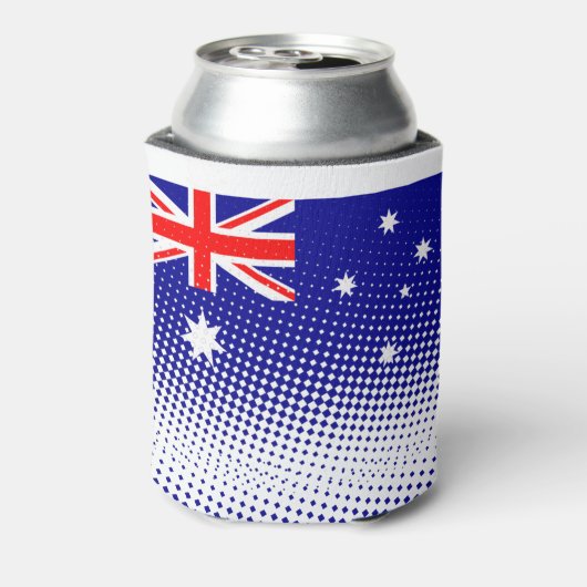 vlag van Australië met halftooneffect Blikjeskoeler (Blikje Achterkant)