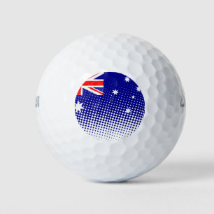 vlag van Australië met halftooneffect Golfballen