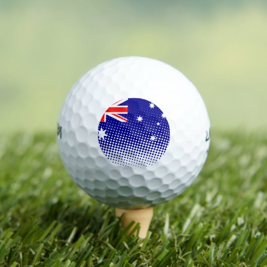 vlag van Australië met halftooneffect Golfballen (Insitu Shirt)