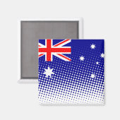vlag van Australië met halftooneffect Magneet (Voorkant / Achterkant)