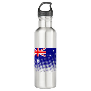 vlag van Australië met halftooneffect Waterfles