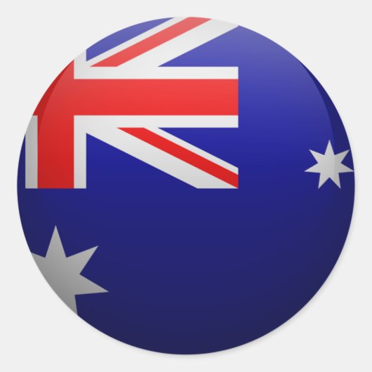 Vlag van Australië Ronde Sticker (Voorkant)