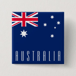 Vlag van Australië Vierkante Button 5,1 Cm