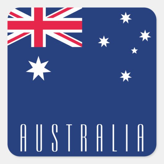 Vlag van Australië Vierkante Sticker (Voorkant)