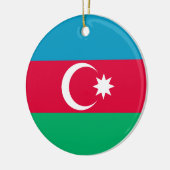 Vlag van Azerbeidzjan Blue Red Green Crescent Moon Keramisch Ornament (Links)