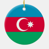 Vlag van Azerbeidzjan Blue Red Green Crescent Moon Keramisch Ornament (Achterkant)