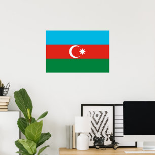 Vlag van Azerbeidzjan Poster