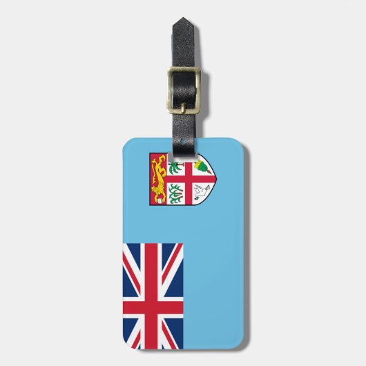 Vlag van Bagagelabel van Fiji met lederriem (Voorkant verticaal)