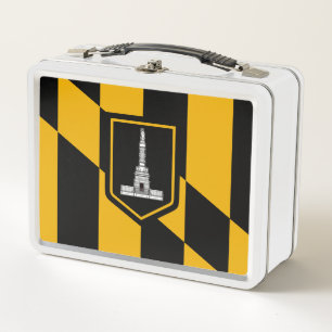 Vlag van Baltimore, Maryland Metal Lunch Box