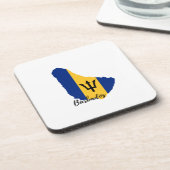 vlag van Barbados Bier Onderzetter (Linkerzijde)