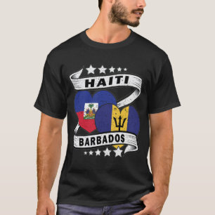 Vlag van Barbados en Haïti T-shirt