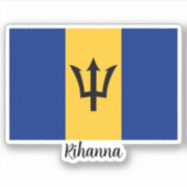 Vlag van Barbados, Jouw naam Sticker (Voorkant)