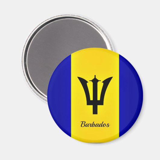 Vlag van Barbados Magneet (Voorkant / Achterkant)