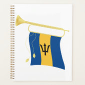 Vlag van Barbados met Bugle Patriotic Caribbean Planner (Voorkant)