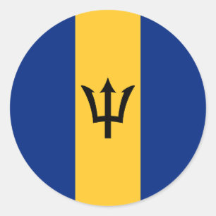 Vlag van Barbados Ronde Sticker