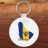 vlag van Barbados Sleutelhanger (Voorkant)