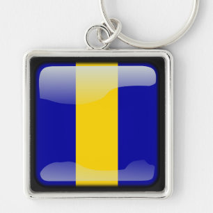 Vlag van Barbados Sleutelhanger