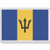 Vlag van Barbados Sticker (Voorkant)