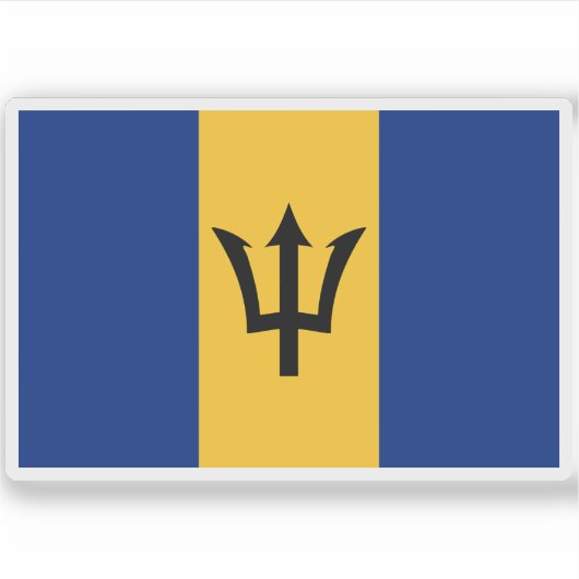Vlag van Barbados Sticker (Voorkant)