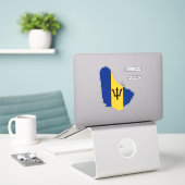 vlag van Barbados Sticker (Laptop op bureau)