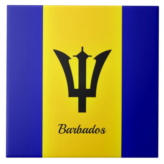 Vlag van Barbados Tegeltje (Voorkant)
