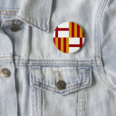 Vlag van Barcelona (Spanje) Ronde Button 5,7 Cm (In situ)