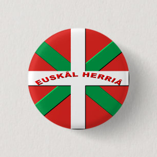 Vlag van Baskenland Ronde Button 3,2 Cm