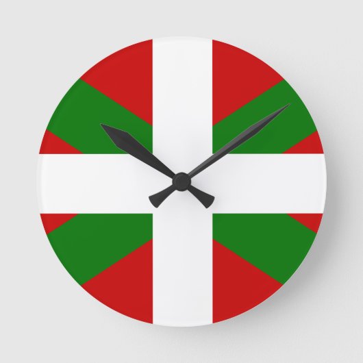 Vlag van Baskenland Ronde Klok (Voorkant)
