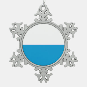 Vlag van Bavaria Snowflake Pewter Kerstormense Tin Sneeuwvlok Ornament