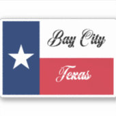 Vlag van Bay City Texas Sticker (Voorkant)