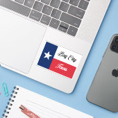 Vlag van Bay City Texas Sticker (Laptop met iPhone)